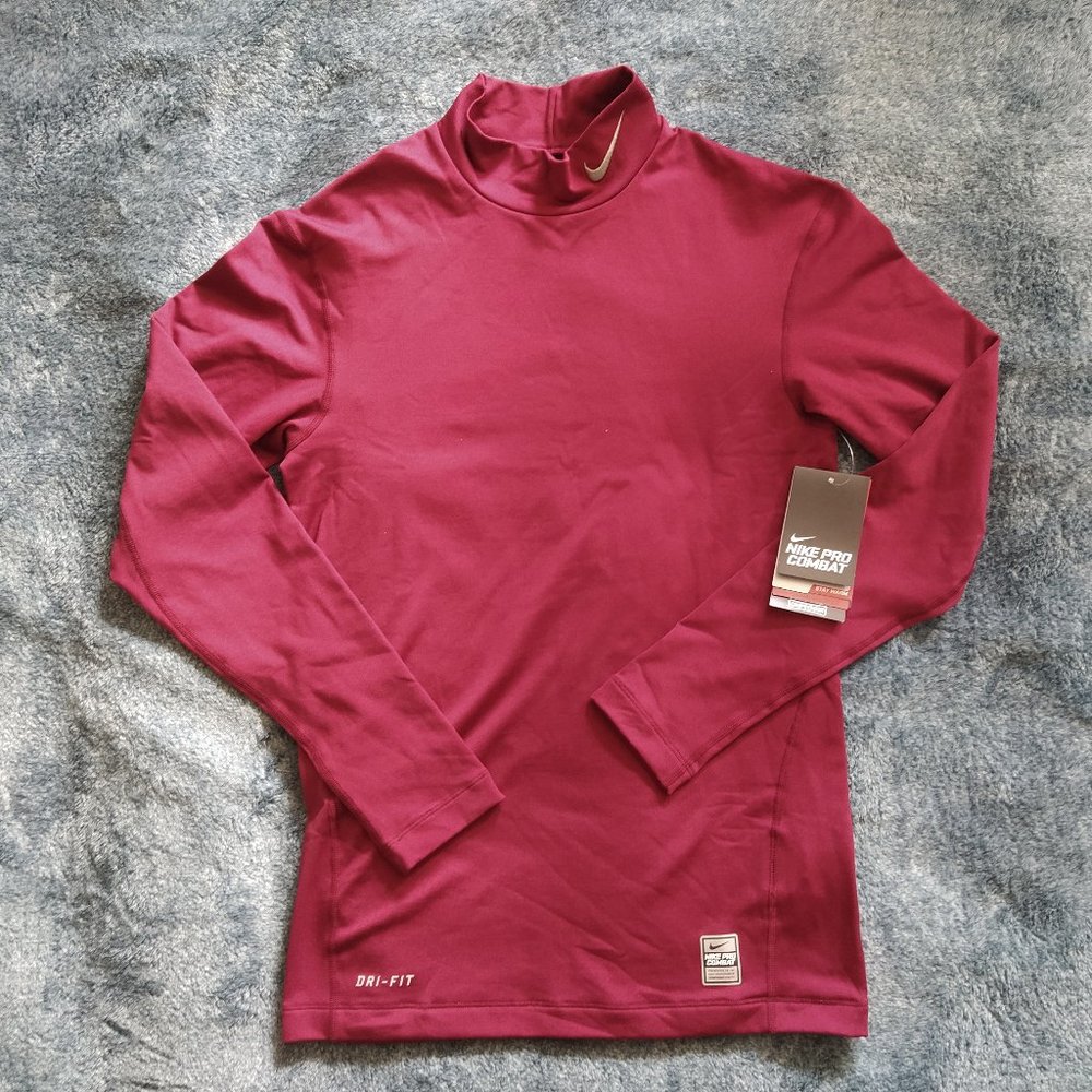 NWT Nike Pro Combat Hyperwarm Mock Neck Compression Top